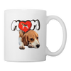 Beagle Dog Mom Print Coffee/Tea Mug - white