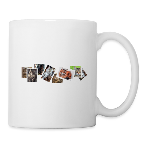 Maine Coon Cat Collage Print Coffee/Tea Mug - white