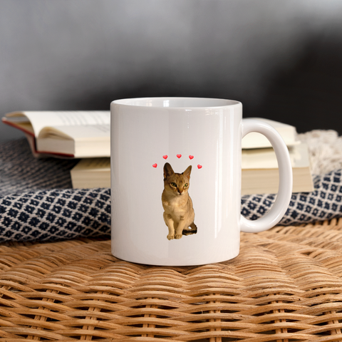 Singapura Cat Print Coffee/Tea Mug - white