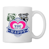 Bulldog 'You Make Me Happy' Print Coffee/Tea Mug - white