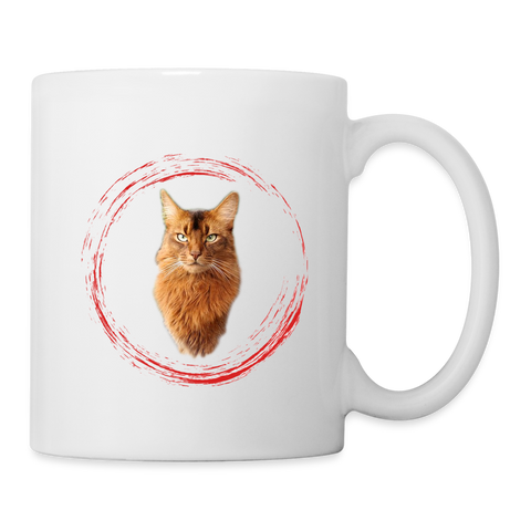 Somali Cat Print Coffee/Tea Mug - white