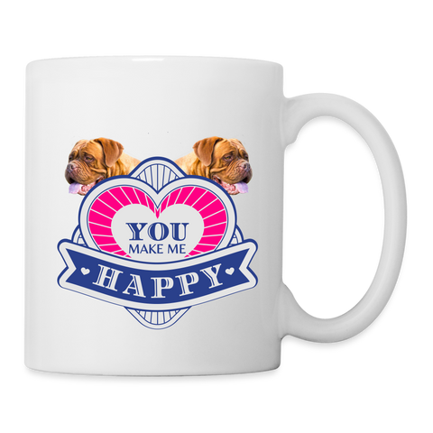 Dogue de Bordeaux ' You Make Me Happy' Print Coffee/Tea Mug - white