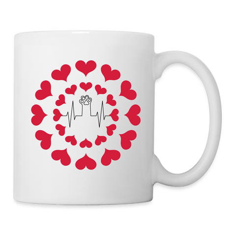 Heart With Paws Print Coffee/Tea Mug - white