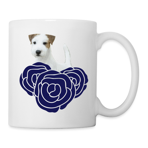 Parson Russell Terrier Floral Print Coffee/Tea Mug - white