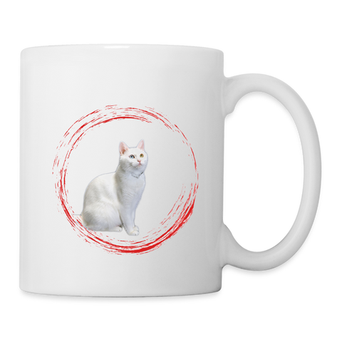 Van Cat Print Coffee/Tea Mug - white