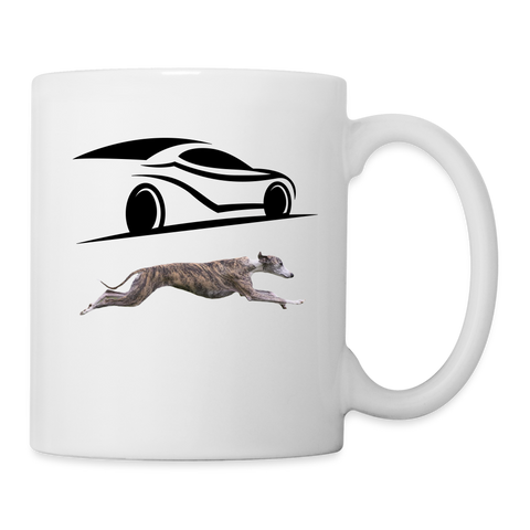 Whippet Dog Print Coffee/Tea Mug - white