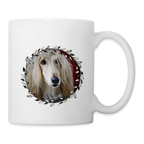 Cute Afghan Hound Print Coffee/Tea Mug - white