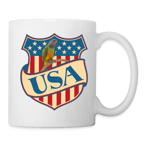 Senegal parrot USA Print Coffee/Tea Mug - white