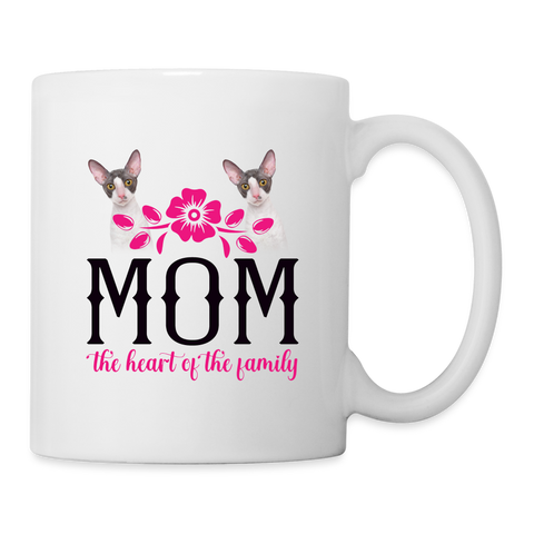 Cornish Rex Cat MOM Print Coffee/Tea Mug - white