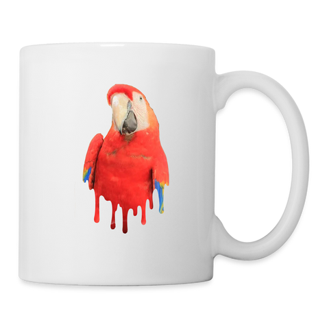 Scarlet macaw Parrot Print Coffee/Tea Mug - white