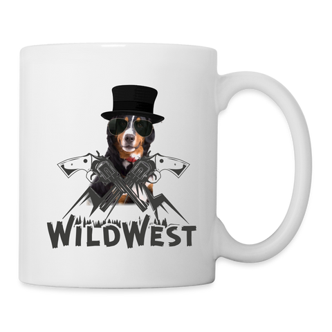 Bernese Mountain Dog WildWest Print Coffee/Tea Mug - white