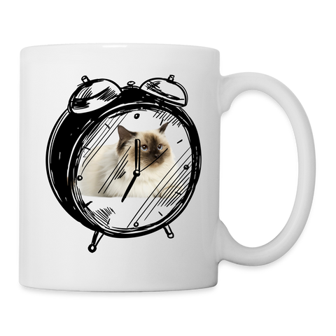 Birman Cat Alarm Clock Print Coffee/Tea Mug - white