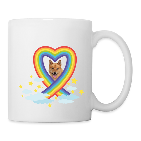 Finnish Spitz Rainbow Print Coffee/Tea Mug - white