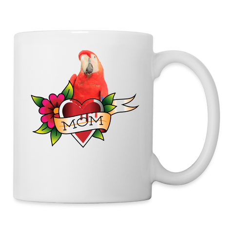 Scarlet macaw Parrot Print Coffee/Tea Mug - white