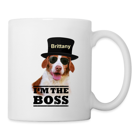 Brittany "I'm the boss" Print Coffee/Tea Mug - white