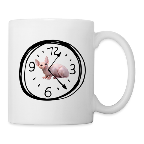 Sphynx cat Clock Print Coffee/Tea Mug - white