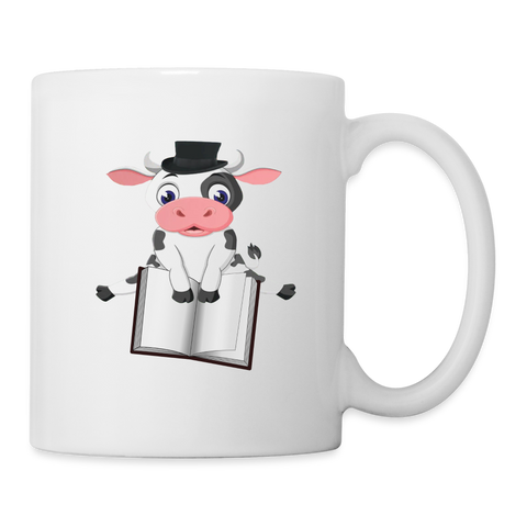 Cute Cow Study Print Coffee/Tea Mug - white