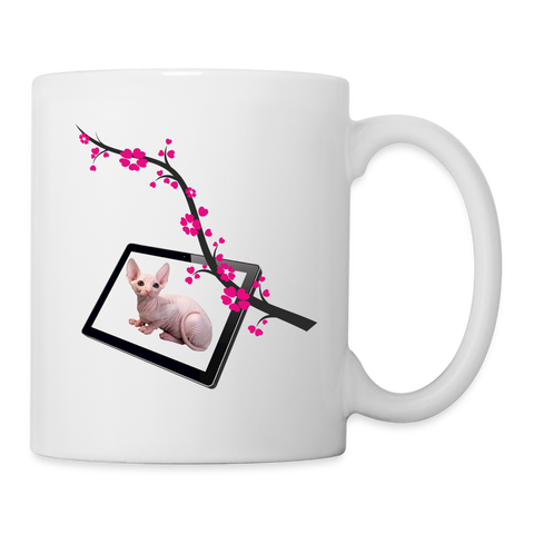 Sphynx cat Floral Print Coffee/Tea Mug - white