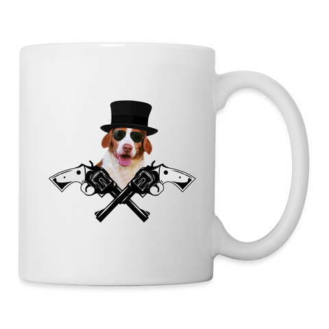 Brittany Dog Print Coffee/Tea Mug - white