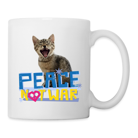 Cat "Peace not war" Print Coffee/Tea Mug - white