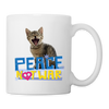 Cat "Peace not war" Print Coffee/Tea Mug - white