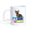 Cat "Peace not war" Print Coffee/Tea Mug - white