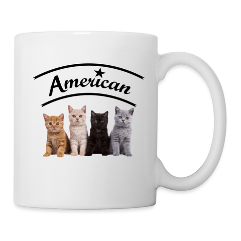 Cute American Cats Print Coffee/Tea Mug - white