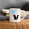 Cat Catching Butterfly Print Coffee/Tea Mug - white