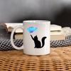 Cat Catching Butterfly Print Coffee/Tea Mug - white