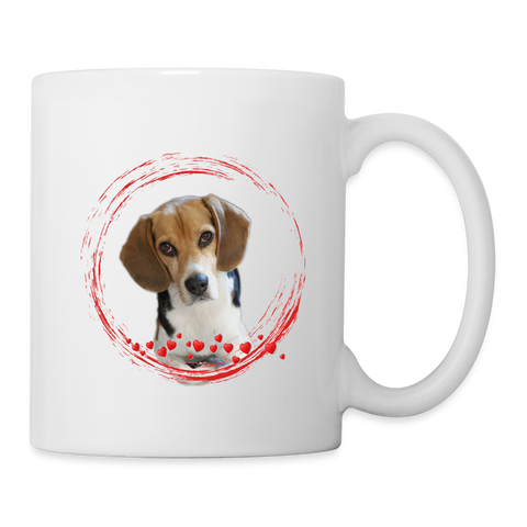 Cute Beagle On Heart Print Coffee/Tea Mug - white