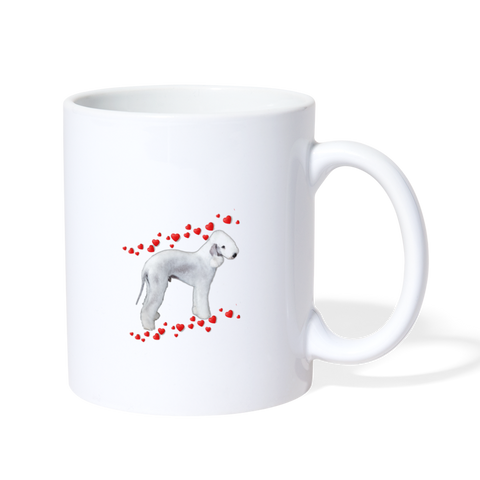 Bedlington Terrier With Heart Print Coffee/Tea Mug - white