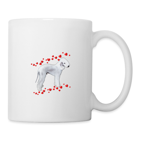 Bedlington Terrier With Heart Print Coffee/Tea Mug - white