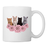 Cute Cats Floral Print Coffee/Tea Mug - white