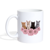 Cute Cats Floral Print Coffee/Tea Mug - white