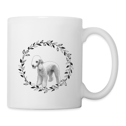 Lovely Bedlington Terrier With Heart Print Coffee/Tea Mug - white