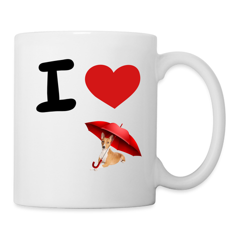 I Love Basenji dog Print Coffee/Tea Mug - white