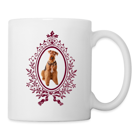 Airedale Terrier Print Coffee/Tea Mug - white