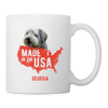 Bearded Collie in USA Print Coffee/Tea Mug - white