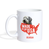 Bearded Collie in USA Print Coffee/Tea Mug - white