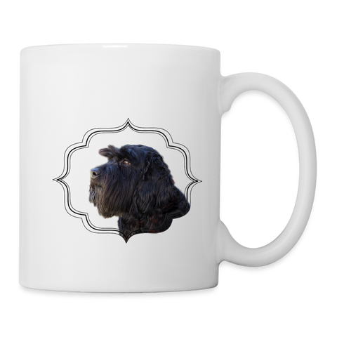 Black Russian Terrier Print Coffee/Tea Mug - white