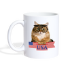 Siberian Cat With Glasses Print Coffee/Tea Mug - white