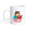 Siberian Cat 4th July Print Coffee/Tea Mug - white