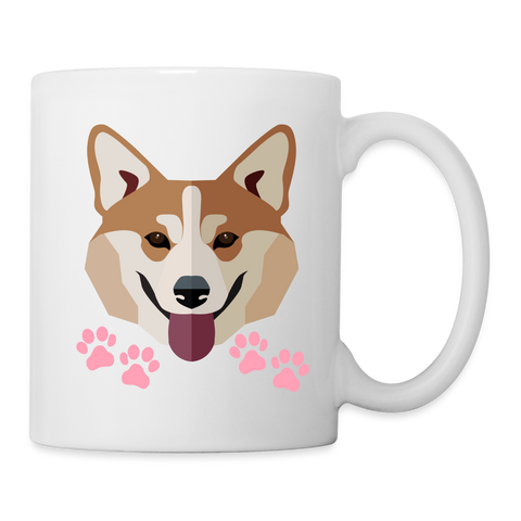 Akita Dog Face Print Coffee/Tea Mug - white