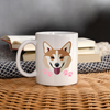 Akita Dog Face Print Coffee/Tea Mug - white