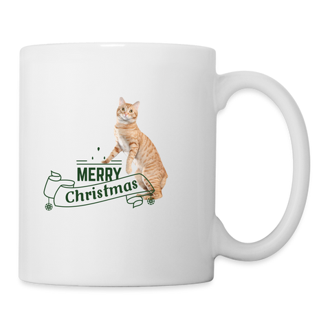 American Bobtail Cat Merrry Christmas Print Coffee/Tea Mug - white