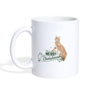 American Bobtail Cat Merrry Christmas Print Coffee/Tea Mug - white