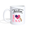 American Bobtail Cat "I Love USA" Print Coffee/Tea Mug - white