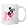 Dalmatian "I Love USA" Print Coffee/Tea Mug - white