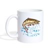 Fish and Lake Print Coffee/Tea Mug - white