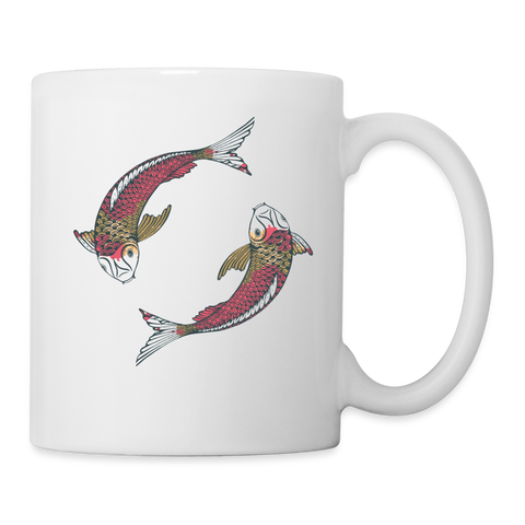 Koi Fish Print Coffee/Tea Mug - white